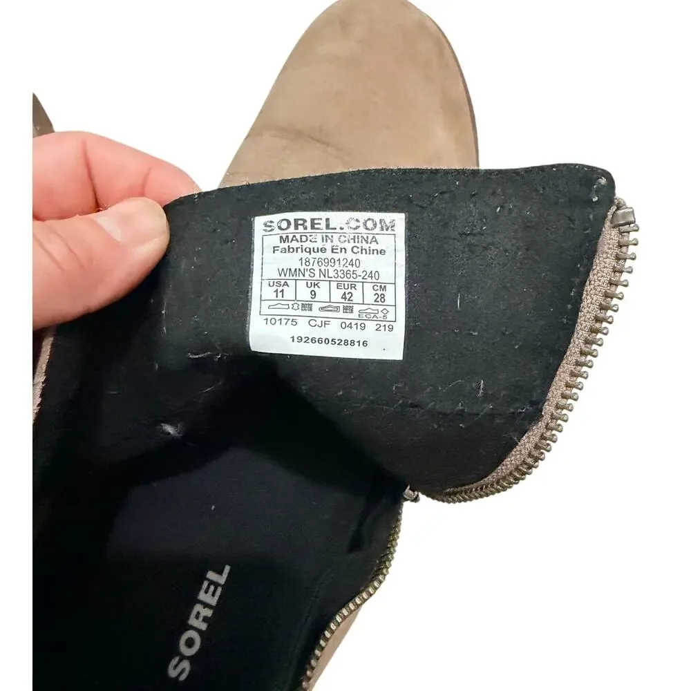 Sorel Joan of arctic wedge booties tan size 11
